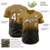 Custom Old Gold Pinstripe White-Black Authentic Fade Fashion Baseball Jersey