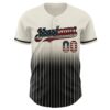 Custom Cream Pinstripe Vintage USA Flag-Black Authentic Fade Fashion Baseball Jersey