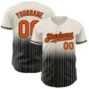 Custom Cream Pinstripe Orange-Black Authentic Fade Fashion Baseball Jersey