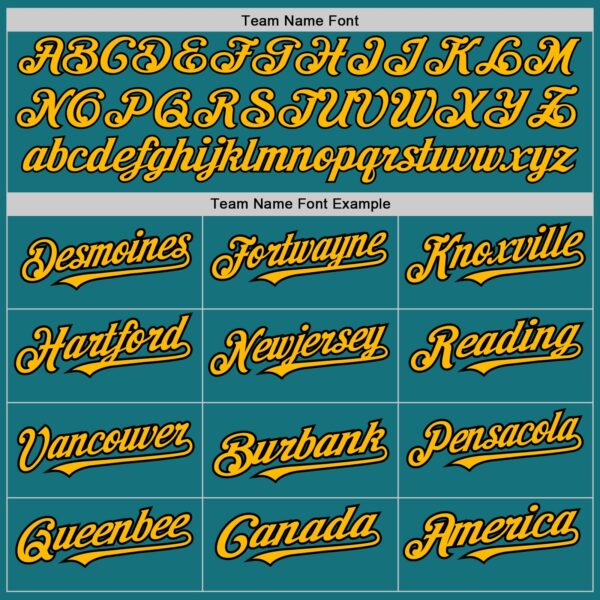 Custom Teal Pinstripe Gold-Black Authentic Fade Fashion Baseball Jersey