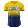 Custom Yellow Pinstripe White-Royal Authentic Fade Fashion Baseball Jersey