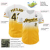 Custom White Pinstripe Black-Gold Authentic Fade Fashion Baseball Jersey