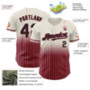 Custom Cream Pinstripe Black-Crimson Authentic Fade Fashion Baseball Jersey