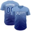FadeFashion0676 Custom Light Blue Royal-White Authentic Fade Fashion Baseball Jersey