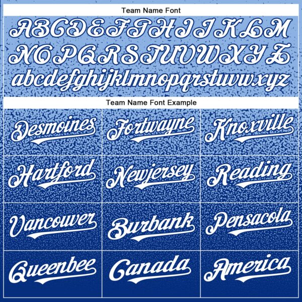 Custom Light Blue Royal-White Authentic Fade Fashion Baseball Jersey