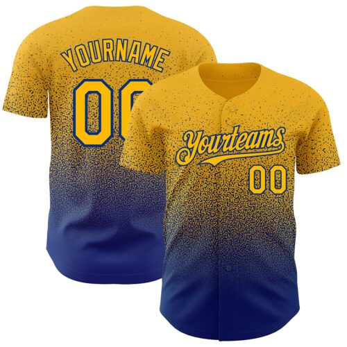 FadeFashion0677 Custom Gold Royal Authentic Fade Fashion Baseball Jersey
