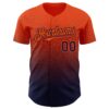 Custom Orange Navy Authentic Fade Fashion Baseball Jersey