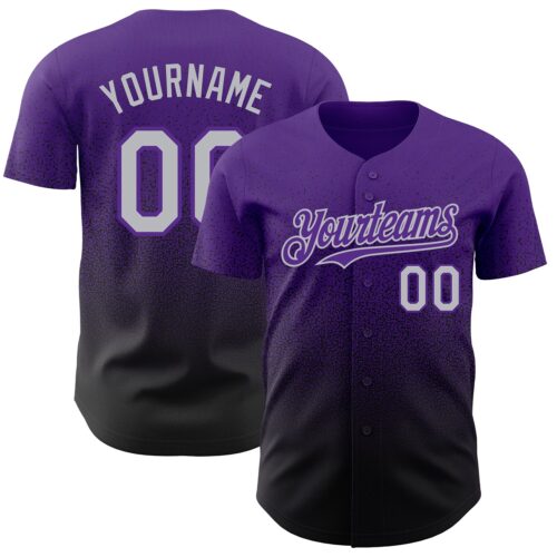 FadeFashion0684 Custom Purple Gray-Black Authentic Fade Fashion Baseball Jersey