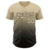Custom Cream Black Authentic Fade Fashion Baseball Jersey