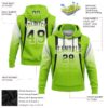Custom Stitched White Black-Neon Green Fade Fashion Line Sports Pullover Sweatshirt Hoodie
