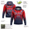 Custom Stitched Fire Red Navy-White Fade Fashion Arrow Sports Pullover Sweatshirt Hoodie