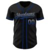 Custom Black Gray-Royal Authentic Fade Fashion Baseball Jersey