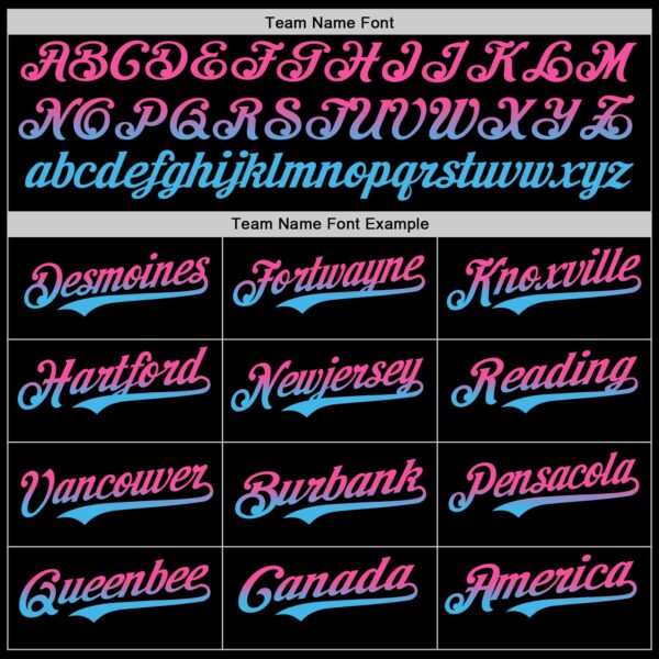 Custom Black Pink-Sky Blue Authentic Fade Fashion Baseball Jersey