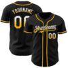 Custom Black White-Gold Authentic Fade Fashion Baseball Jersey