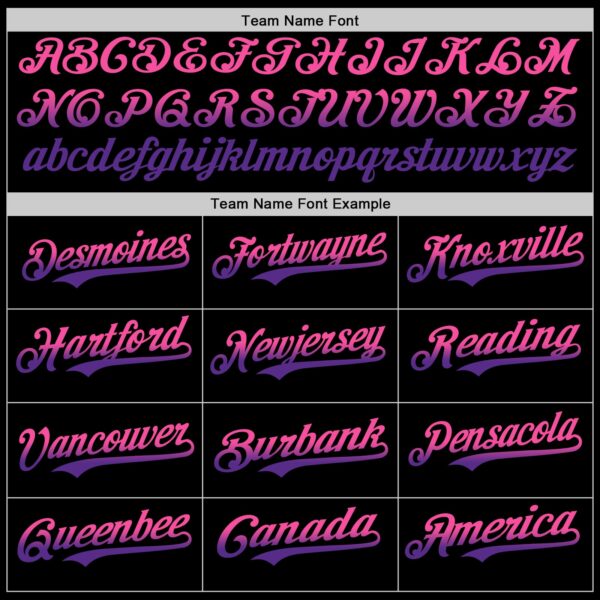 Custom Black Pink-Purple Authentic Fade Fashion Baseball Jersey