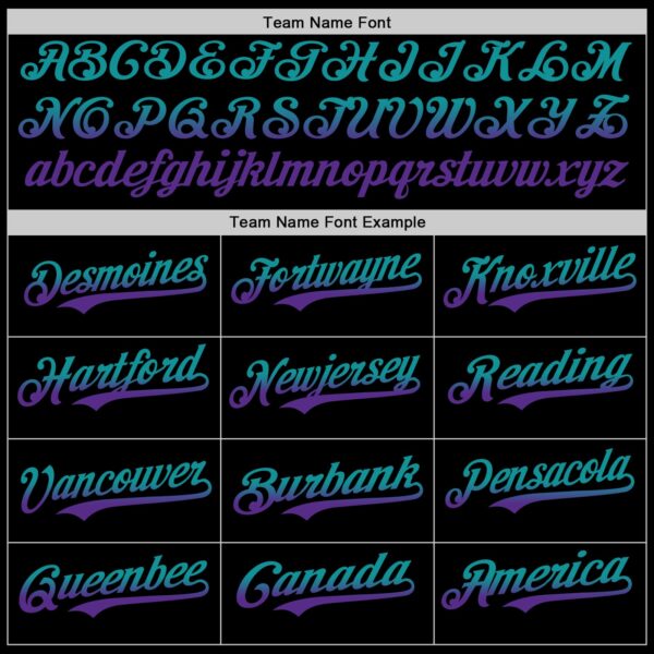 Custom Black Teal-Purple Authentic Fade Fashion Baseball Jersey