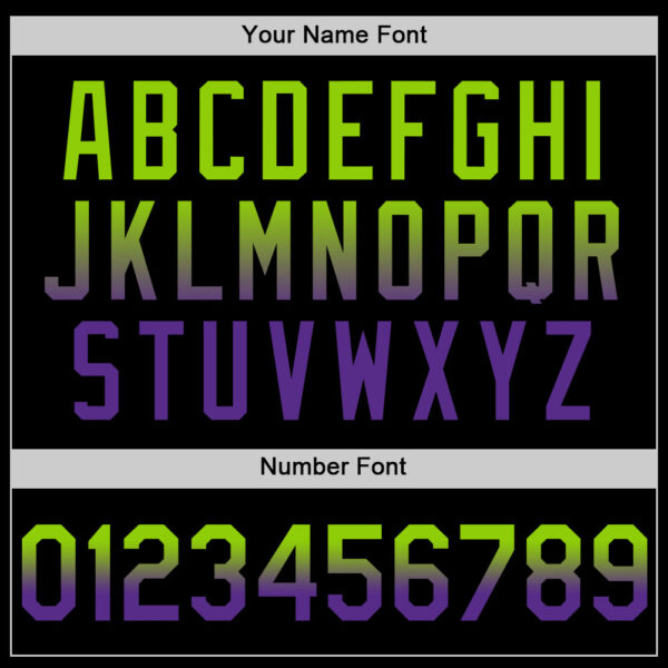 Custom Black Neon Green-Purple Authentic Fade Fashion Baseball Jersey