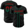 Custom Black Red-Kelly Green Authentic Fade Fashion Baseball Jersey
