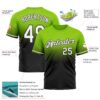 Custom Neon Green White-Black Fade Fashion Performance T-Shirt