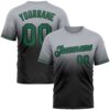 Custom Gray Kelly Green-Black Fade Fashion Performance T-Shirt