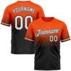 Custom Orange White-Black Fade Fashion Performance T-Shirt