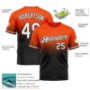 Custom Orange White-Black Fade Fashion Performance T-Shirt