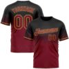 Custom Black Crimson-Old Gold Fade Fashion Performance T-Shirt
