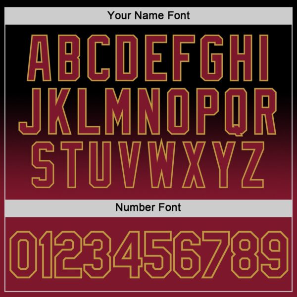 Custom Black Crimson-Old Gold Fade Fashion Performance T-Shirt