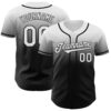 Custom White Black Authentic Fade Fashion Baseball Jersey