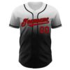 Custom White Red-Black Authentic Fade Fashion Baseball Jersey