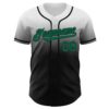 Custom White Kelly Green-Black Authentic Fade Fashion Baseball Jersey