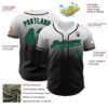Custom White Kelly Green-Black Authentic Fade Fashion Baseball Jersey