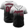 Custom White Crimson-Black Authentic Fade Fashion Baseball Jersey