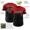 Custom Red Black-White Authentic Fade Fashion Baseball Jersey