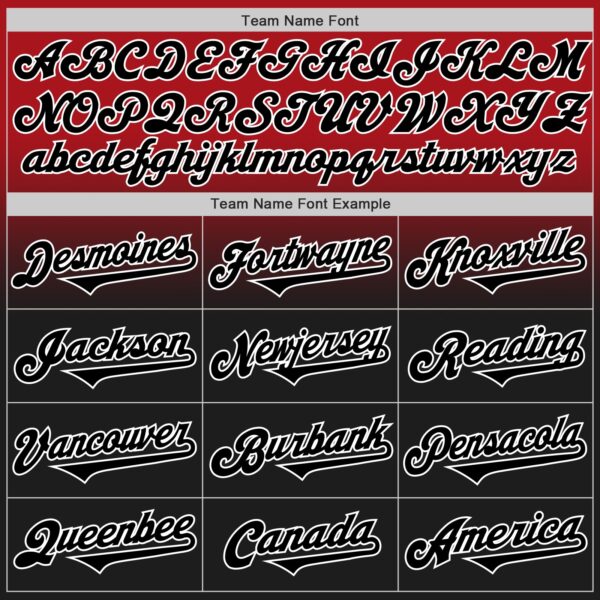 Custom Red Black-White Authentic Fade Fashion Baseball Jersey