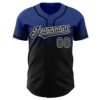 Custom Royal Black-White Authentic Fade Fashion Baseball Jersey