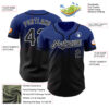 Custom Royal Black-White Authentic Fade Fashion Baseball Jersey