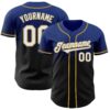 Custom Royal Black-Old Gold Authentic Fade Fashion Baseball Jersey