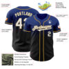 Custom Royal Black-Old Gold Authentic Fade Fashion Baseball Jersey