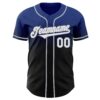 Custom Royal Black-Gray Authentic Fade Fashion Baseball Jersey