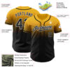 Custom Gold Black-White Authentic Fade Fashion Baseball Jersey