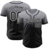 FadeFashion1034 Custom Gray Black-White Authentic Fade Fashion Baseball Jersey
