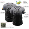 Custom Gray Black-White Authentic Fade Fashion Baseball Jersey