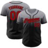 FadeFashion1035 Custom Gray Red-Black Authentic Fade Fashion Baseball Jersey
