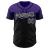 Custom Purple Black-White Authentic Fade Fashion Baseball Jersey