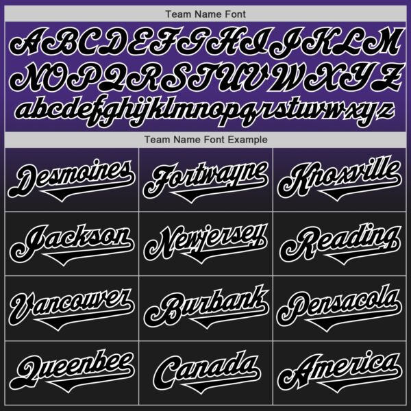 Custom Purple Black-White Authentic Fade Fashion Baseball Jersey