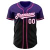 Custom Purple Black-Pink Authentic Fade Fashion Baseball Jersey