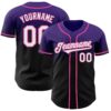 Custom Purple Black-Pink Authentic Fade Fashion Baseball Jersey