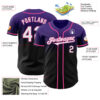 Custom Purple Black-Pink Authentic Fade Fashion Baseball Jersey
