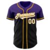 Custom Purple Black-Gold Authentic Fade Fashion Baseball Jersey